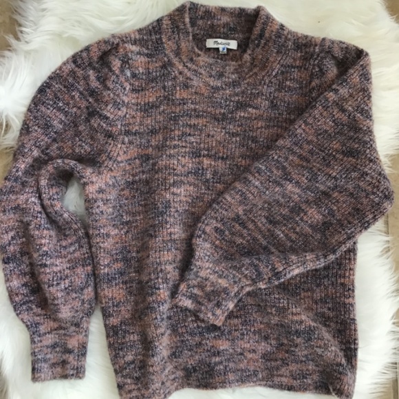 Madewell Space dyed Eaton puff sleeve sweater, Size S EUC - Picture 4 of 6